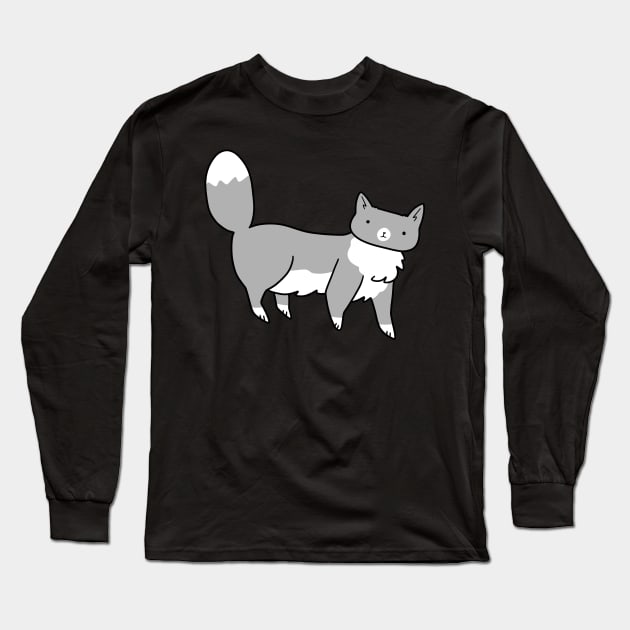 Fluffy Blue Tuxedo Cat Long Sleeve T-Shirt by saradaboru